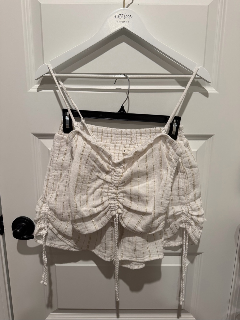 White Ruched 2 Piece Set- See description for sizing 🤍